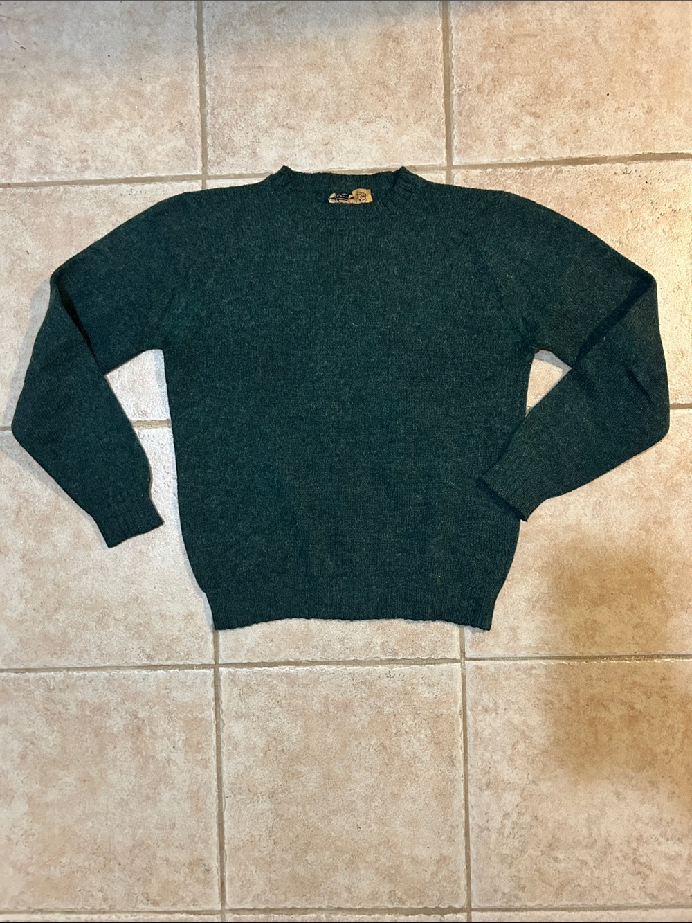 1960’s 100% Wool Vintage Dark Green Crewneck Sweater